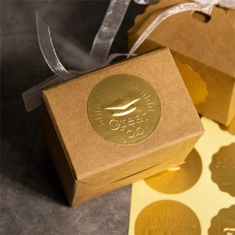 320PCS Graduation Stickers Kit Gold Coin Stickers Set Kit Gold Embossed Graduation Cap And Diploma Seals Stickers For Envelopes-