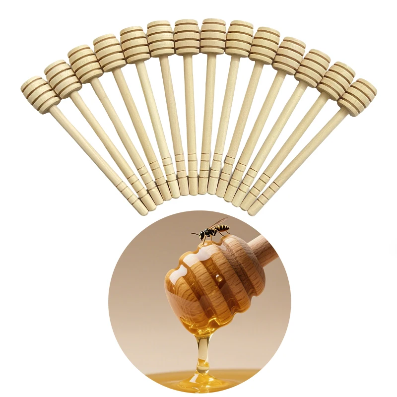 

Деревянные ложки для меда 10/30/50, прочная ложка для смешивания с длинной ручкой 5,91 дюйма, подходит для банок с медом, кофе, молока, чая, кухни тоже