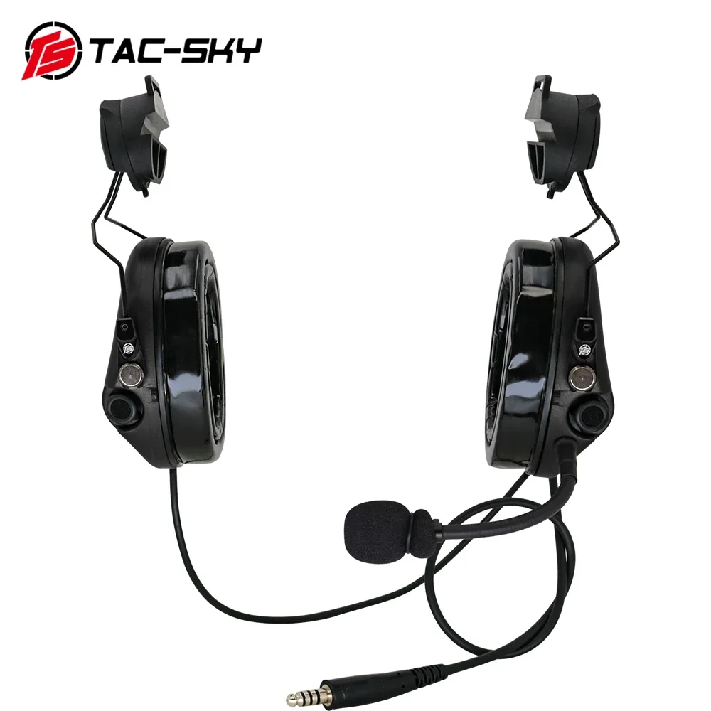 TS TAC-SKY SORDIN หมวกกันน็อก Track วงเล็บซิลิโคน Earmuffs ลดเสียงรบกวนรถกระบะยิงยุทธวิธีหูฟัง-BK