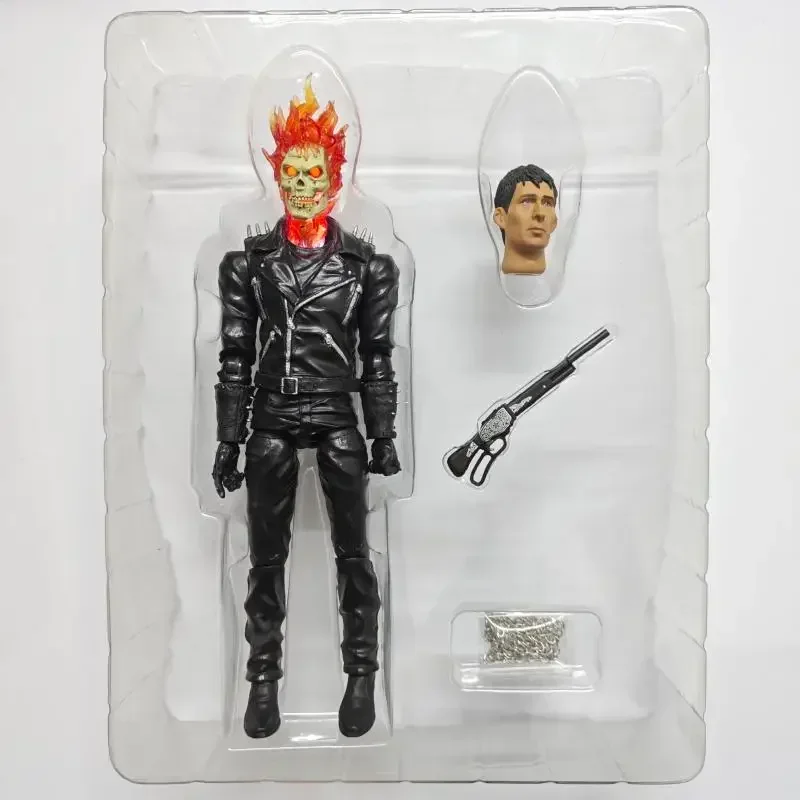 

Marvel Ghost Rider Johnny Blaze Movable Joint Action Figure Blue & Orange Warrior Skull 9-Inch Pvc Collectible Model