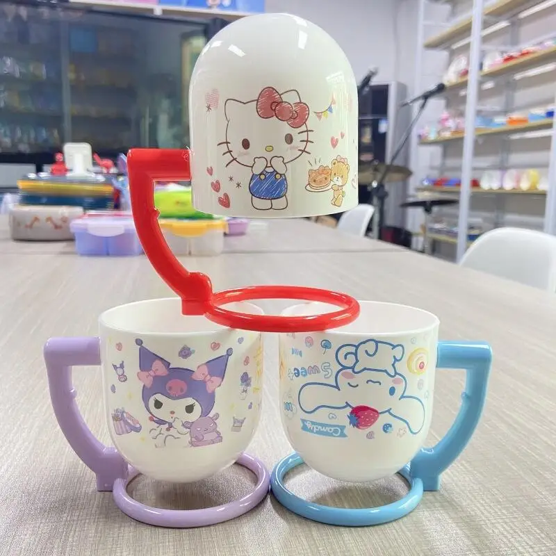 

Милая детская чашка Hello Kitty Kuromi My Melody Pochacco, красивая вращающаяся чашка для зубной щетки большой емкости, модный праздничный подарок