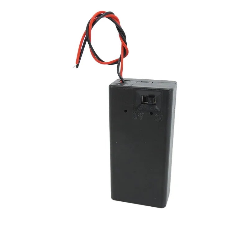 

10pcs/lot 9V Battery Holder Box With Wire Lead ON/OFF Switch Cover Case 2pin wire for DIY Power Supply Holder