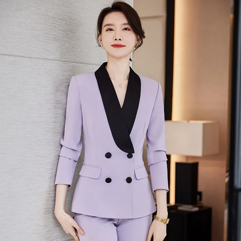 

Formal Women Business Suits with Pants and Jackets Coat Autumn Winter Elegant Professional Ladies Office Pantsuits Trousers Set