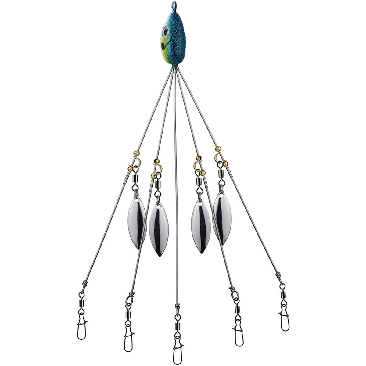 

Fishing accessoriesUmbrella Rigs for Bass Stripers Fishing, Freshwater Fishing Swimbait Lures Rig Kit, Blue