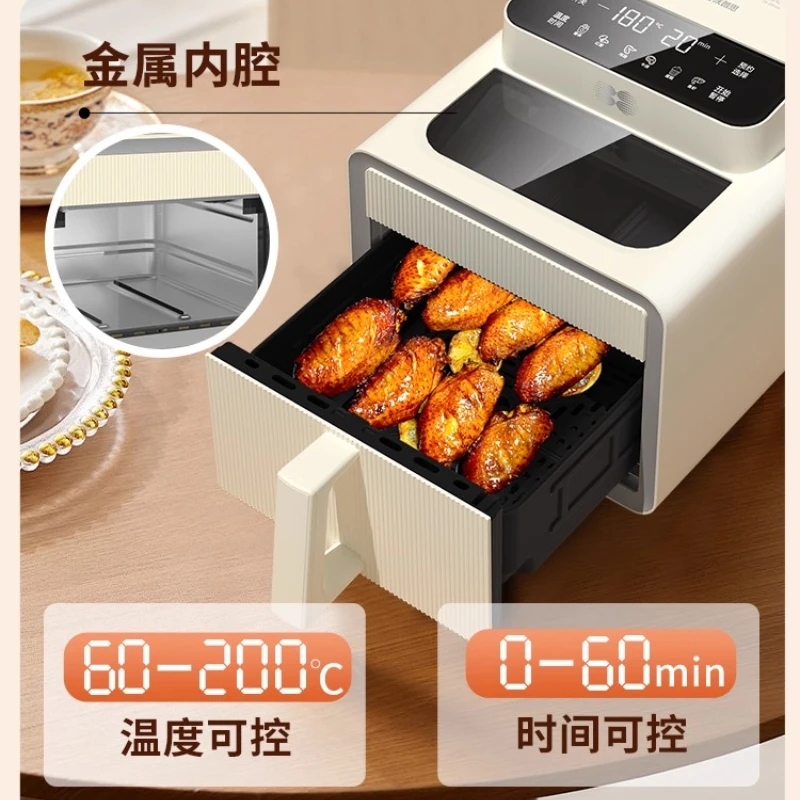 스마트 에어 프라이어 대용량 자동 밥솥(뷰 윈도우 포함) 플립 금속 내부 없음