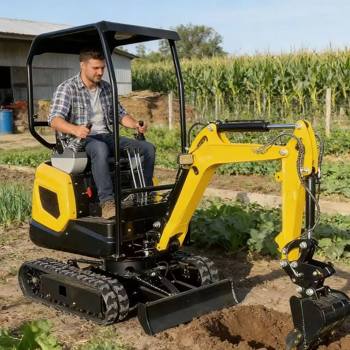 

Мини-экскаватор 1.2 тонны на заказ, малый гидравлический гусеничный экскаватор для фермы, сада, ландшафтных работ, двигатель EPA, высокое качество