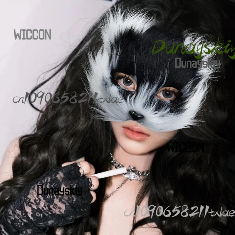 

Halloween cosplay costumes accessions furry fursuit fox cat mask jirai kei kawaii sexy high quality party Christmas cosplay