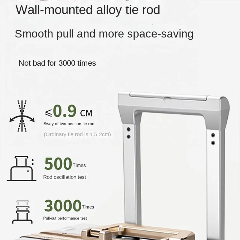 New Aluminium-Frame Trolley Suitcase 20-28 Inch Large-Capacity Combination Lock Carry-On Luggage with Multi-Directional Wheels