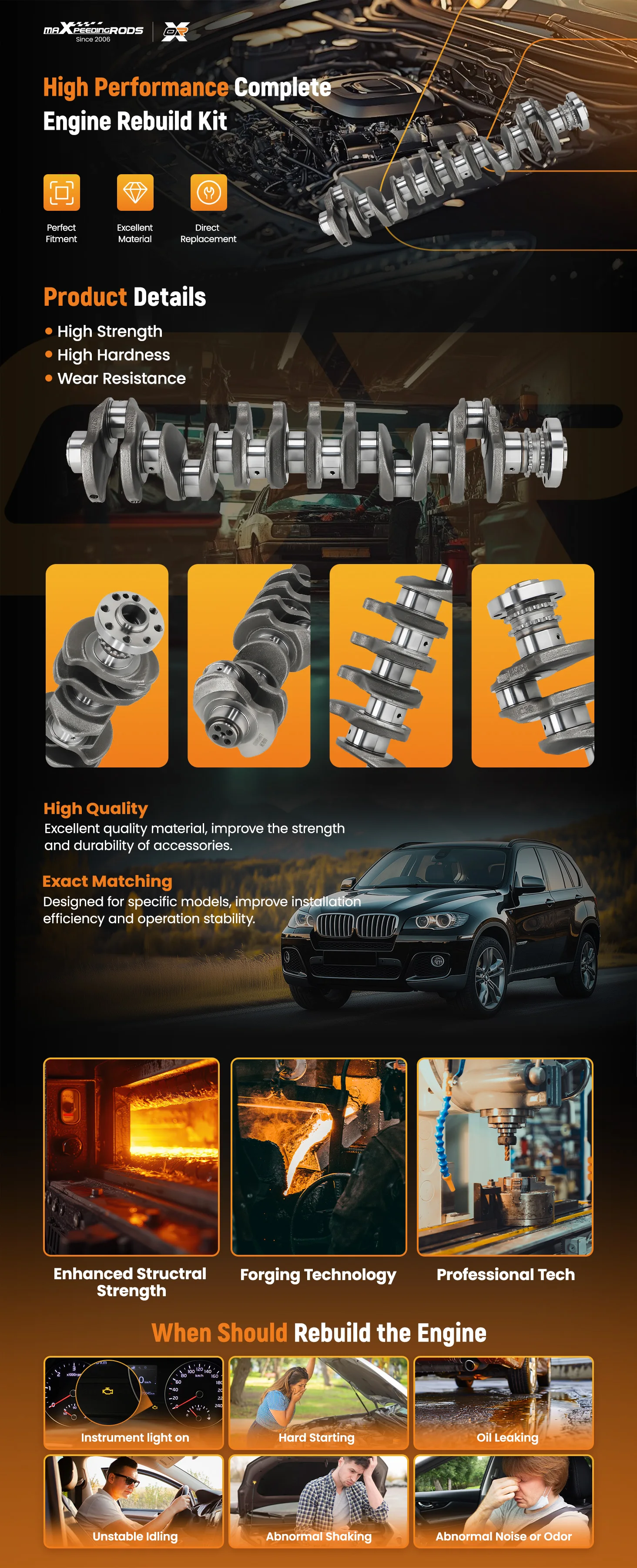 ENGINE CRANKSHAFT FOR BMW 3 5 6 7 X3 X4 X5 X6 3.0 DIESEL N57D30 N57D30A N57D30B