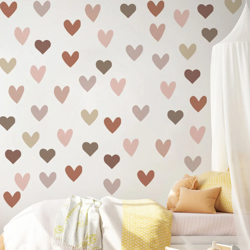

Removable PVC Heart Wall Stickers 6 Sheets DIY Decals for Girls Bedroom Decor Heart Decal Removable Sticker Wall Decor PVC