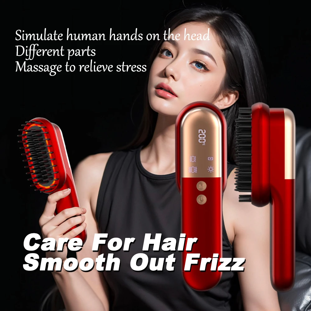 

Multi Functional Massage Comb Electric Vibration Massage Brush Red Light Therapy Hair Growth Massage Scalp Brush Anti Hair Loss