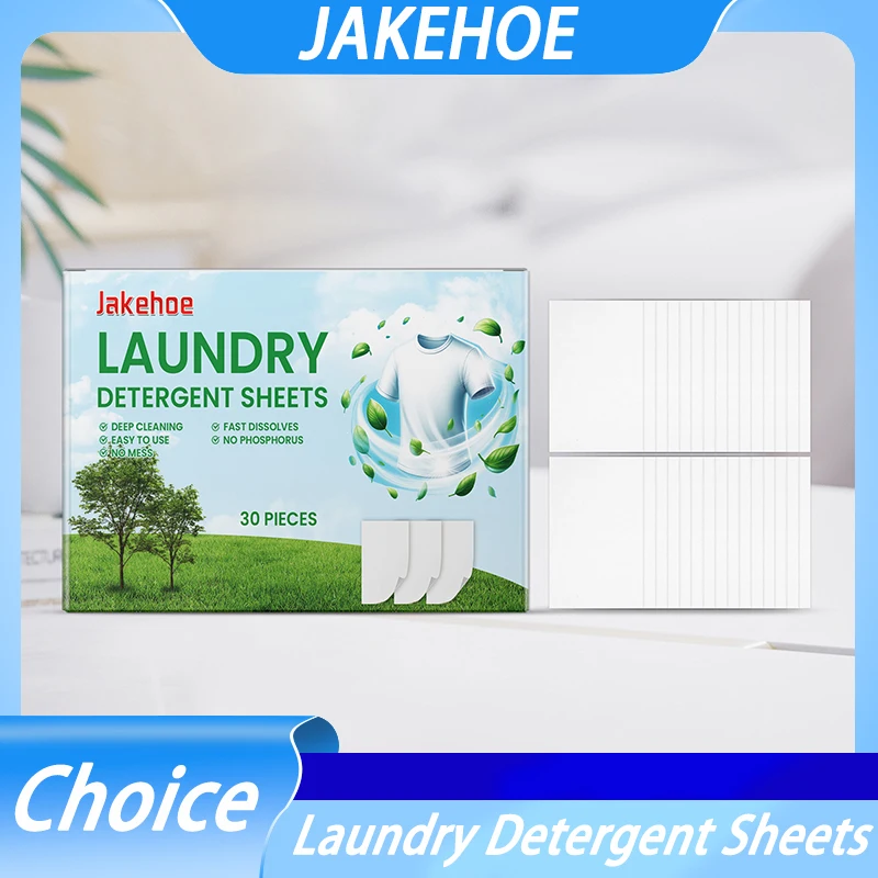 Laundry Detergent Sheets Quickly Dissolve Easily Remove Oil Stains and Dirt Deodorizing Mild Ingredients Clothing Cleaning Sheet