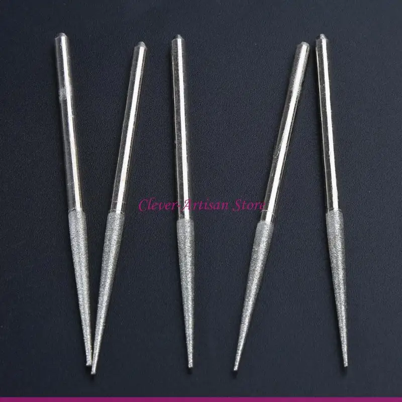 e06b 5pcs 3mm 미니 드릴 다이아몬드 갈기 바늘 조각을위한 다이아몬드 연마 유리 드릴 비트 비트 생크 연삭 막대