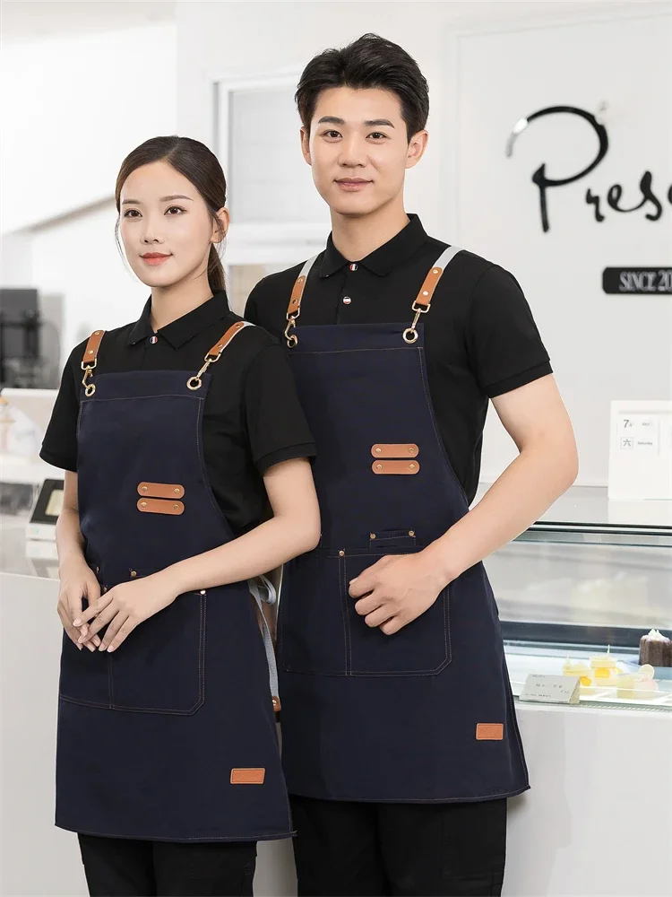 Professional Men Women Work Apron Waterproof Kitchen Cafes Nail Beauty Hair Cutting Salon Uniform Grill Garden Waiter Bib Custom