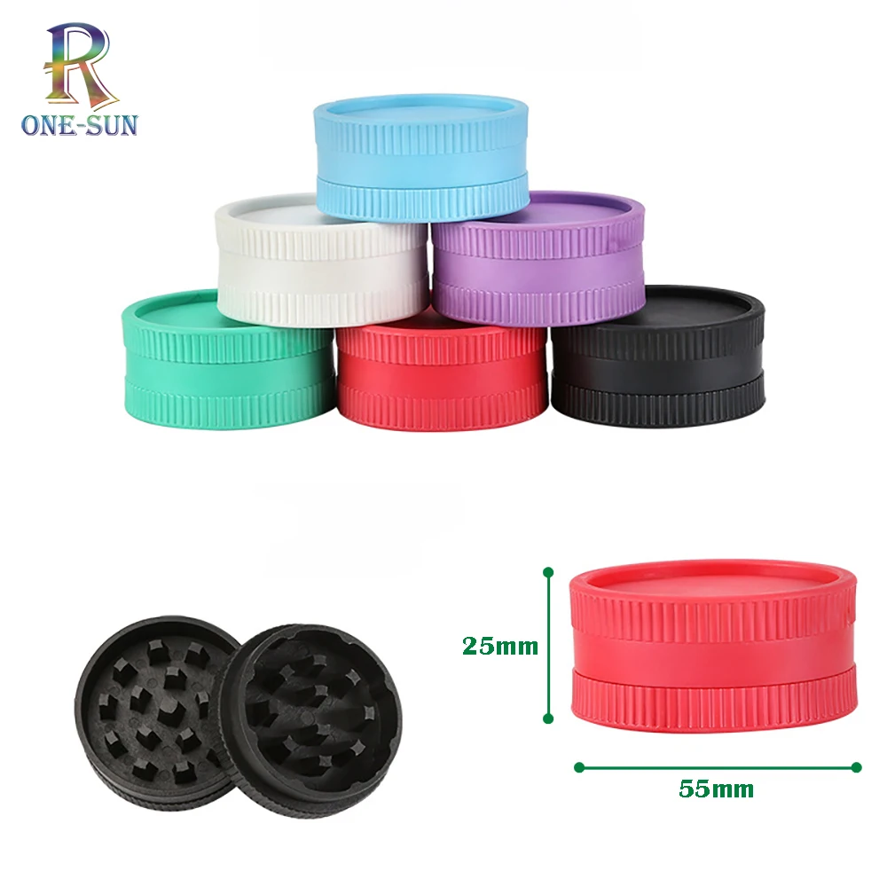 

Tobacco Crusher, Herb Grinder, Degradable Plastic, Smoking Accessories, Gift for Smoker Friend, 2-Parts Mills, 55mm, 36Pcs