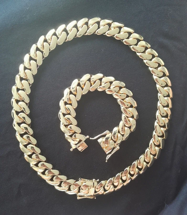 

Mens 25mm Miami Cuban Link Bracelet 7X Gold Plated High Quality Fashion Jewelry