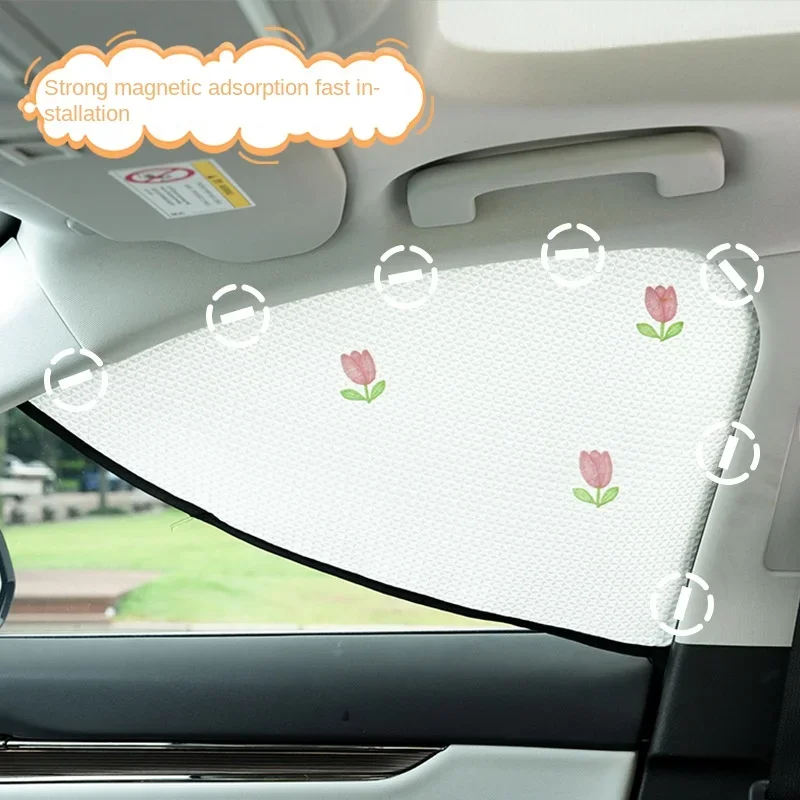 

Car shade window shade sunscreen girls summer car UV protection main driving magnetic insulation privacy curtain