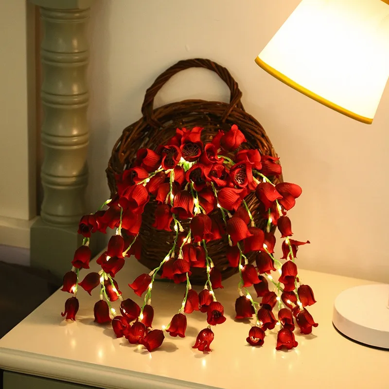 Creative LED Lily of The Valley String Lights - Realistic Flower Decor Lamps Night Lights, Perfect for Proposal Valentine’s Day