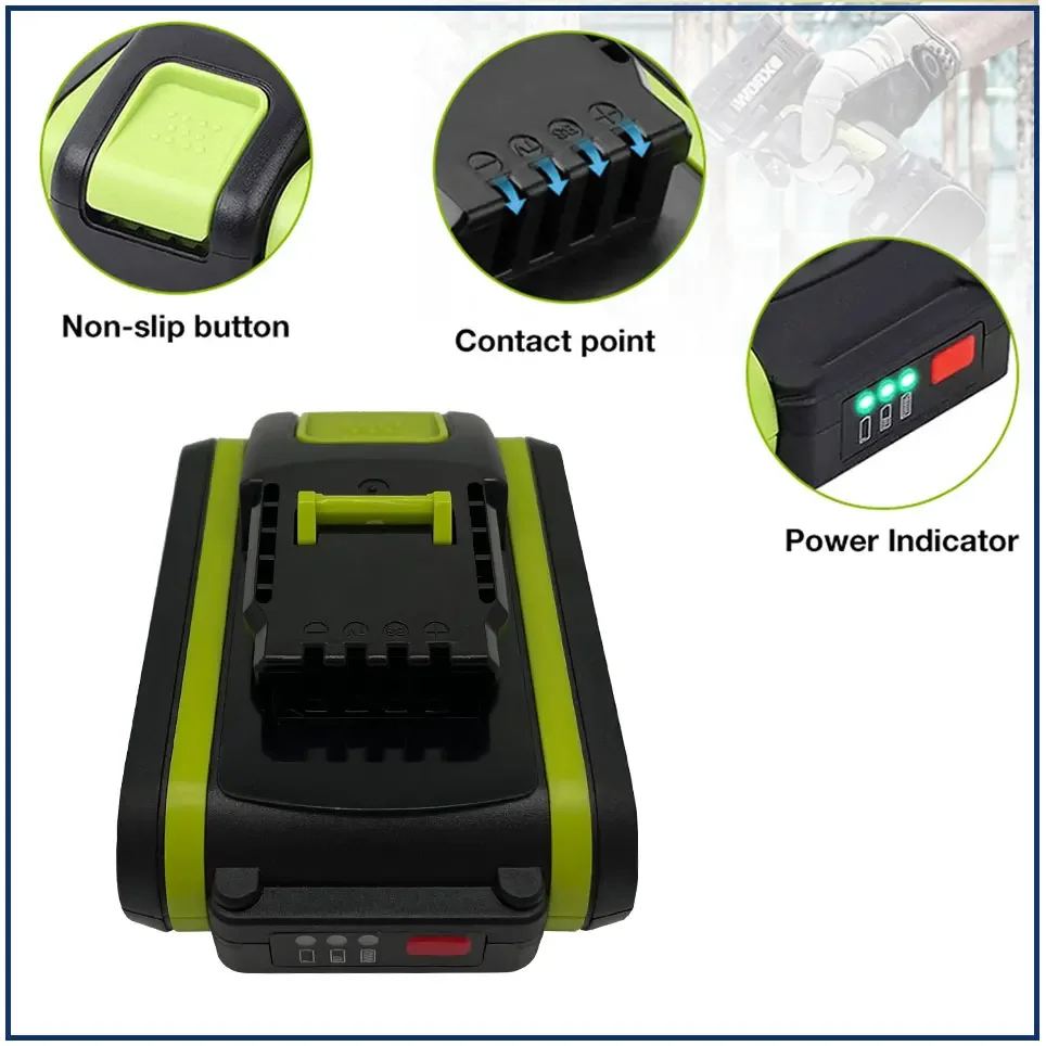 ForWorx New Power Tools Rechargeable Replacement Battery 20V 5.0mAh Lithium for Worx WA3551 WA3553 WX390 WX176 WX178 WX386 WX678