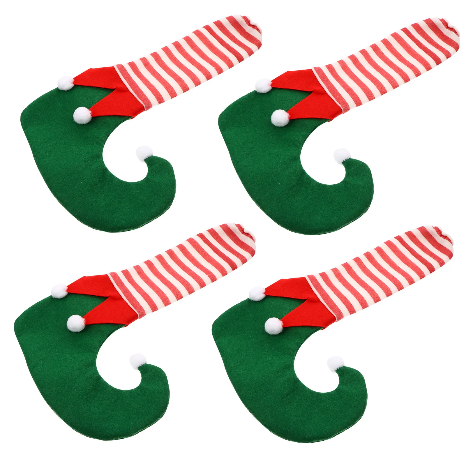 

4Pcs Table Feet Covers Chair Leg Protectors Christmas Elf Chair Foot Covers Noise Reduction Set Table Feet Sleeves