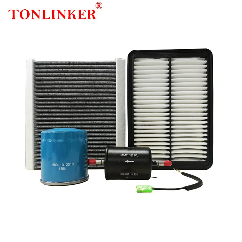 TONLINKER Car Cabin Air Filter Oil Filter Fuel Filter For Chery Tiggo 4 Pro 2022 2023 SUV 1.5MT 1.5CVT Car Accessories Goods