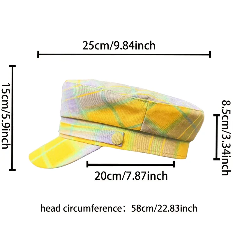 HongLuan – béret et casquette de journal à motif à carreaux doux pour femme, accessoires féminins de Cosplay