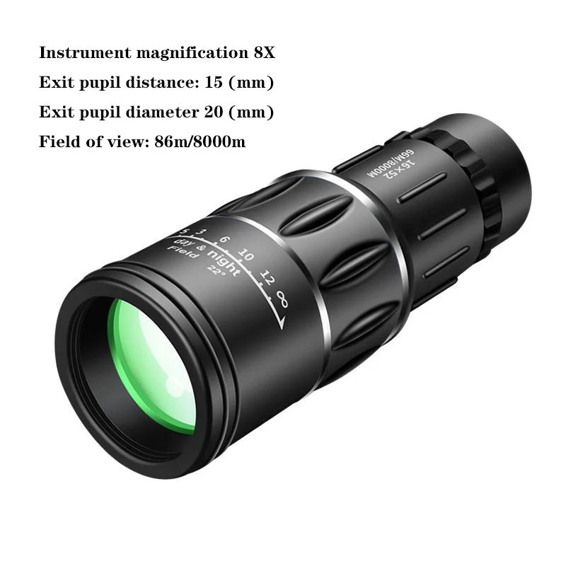 

16x52 Monocular Telescope, High-Magnification High-Definition Night Vision, Low-Light Mobile Phone Photography Equipment