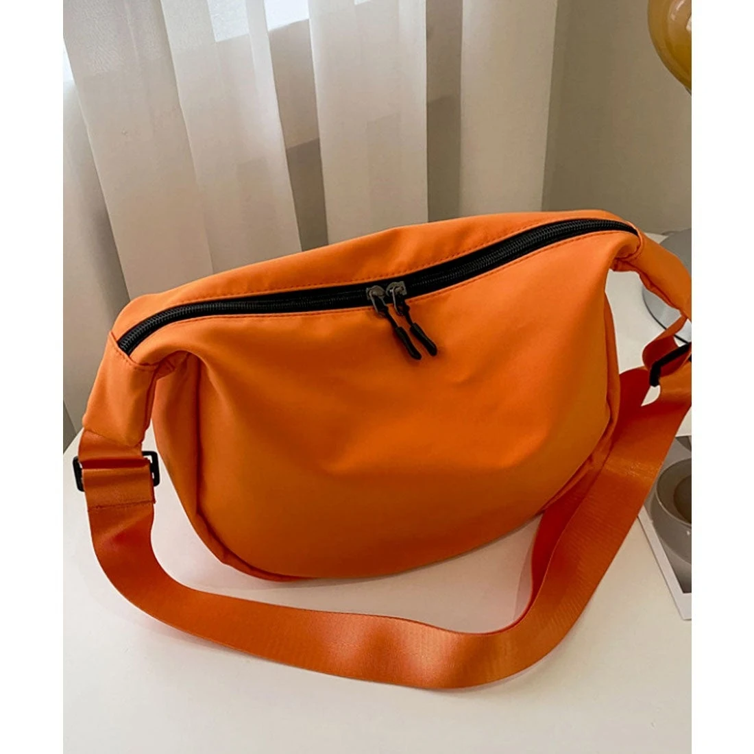 Casual Simple Dumpling Shaped Oxford Fabric Crossbody Bag, Versatile Lightweight Shoulder Bag