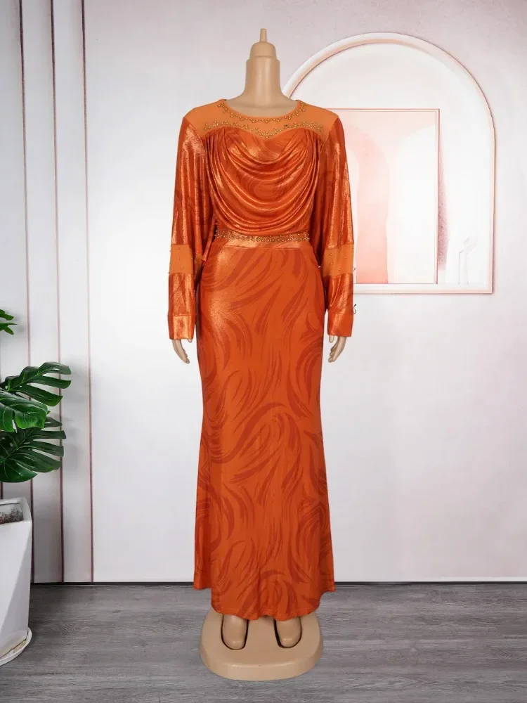 Elegante abito lungo Dashiki africano taglie forti Abbigliamento da festa di nozze autunnale da donna Abiti Ankara