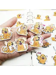 Golden Retriever Stickers Cute Puppy Stickers For Diy Decoration Stationery Elementary School Education Journal Album Phone Case