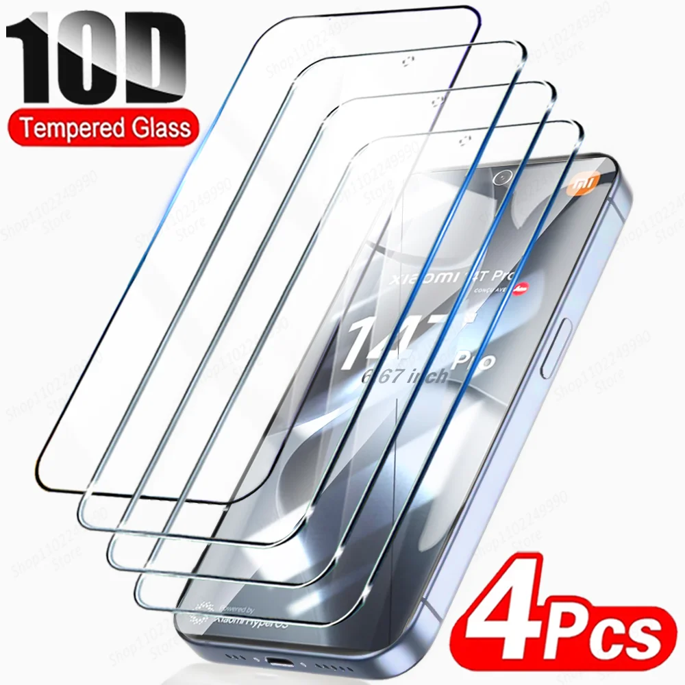 4 قطعة HD الزجاج المقسى ل Xiaomi Mi 14T Pro 13T 12T 11T 10T 9T حامي الشاشة ل Mi 15 14 12 11 Lite 5G NE الأسود القرش الزجاج