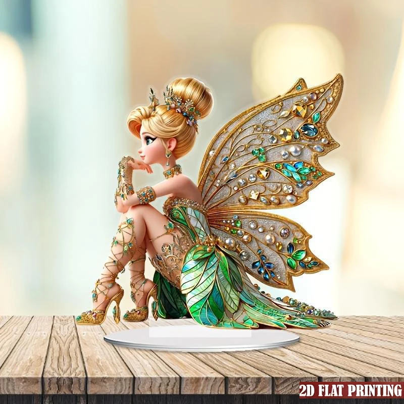 1 قطعة زهرة الجنية قزم الاكريليك غرفة نوم الديكور غرفة المعيشة الديكور ديكور المنزل ، هدايا للعائلة والأصدقاء #3