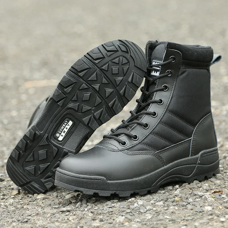 Combat boots Tactical boots Black high-top outdoor Anti-kick anti-collision mountaineering boots Men and women