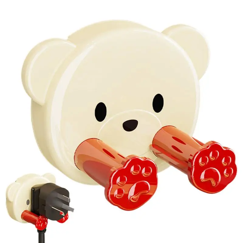 Toothbrush Hook Suction Cup Bear Shape Shaver Holder Cable Organizer Loofah Holder Small Decorative Hooks Garage Utility Hooks