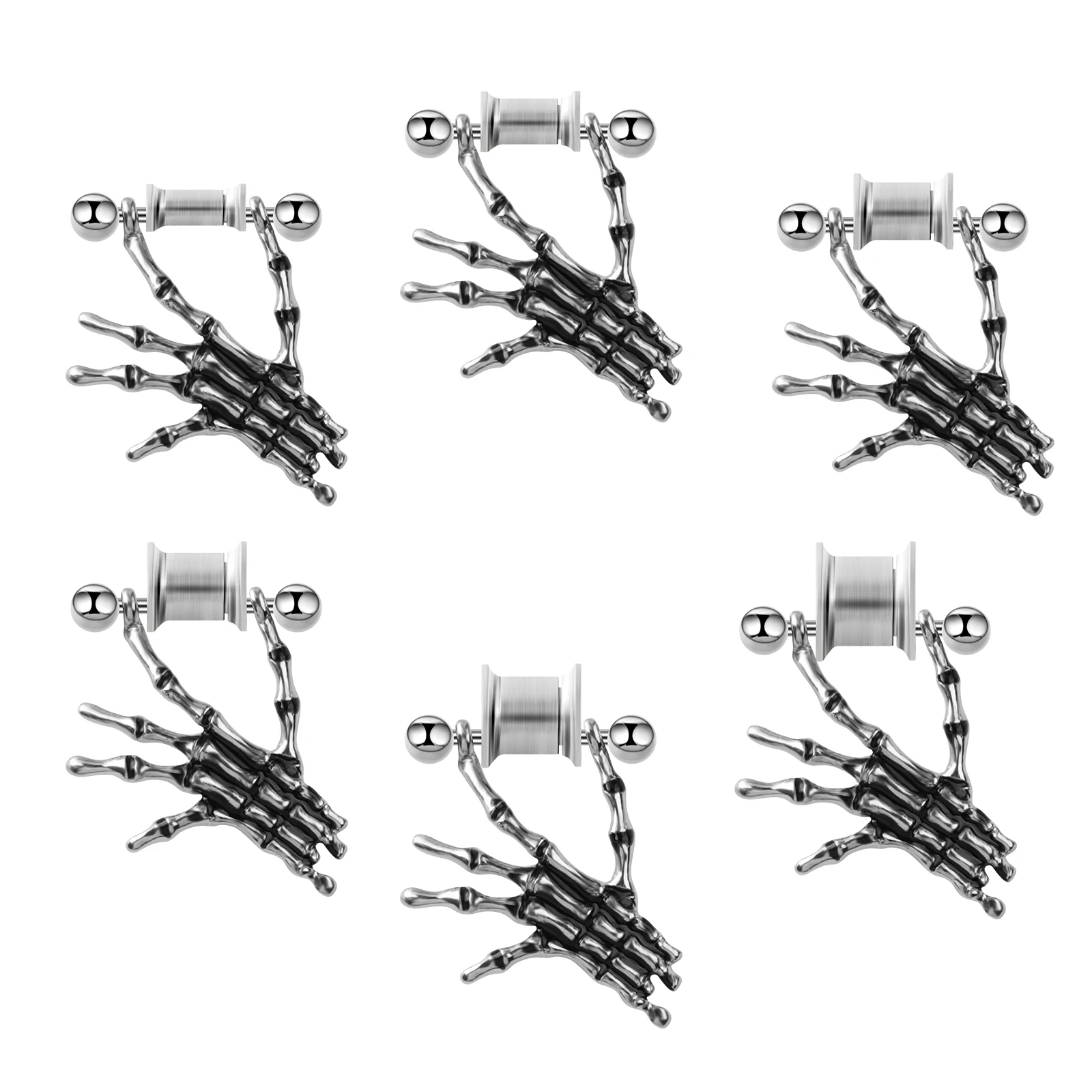 

1pc Personalized Stainless Steel Ear Piercing Skull Hand Ear Expander Punk Metal Tunnels for Ears Detachable Piercing Jewelry