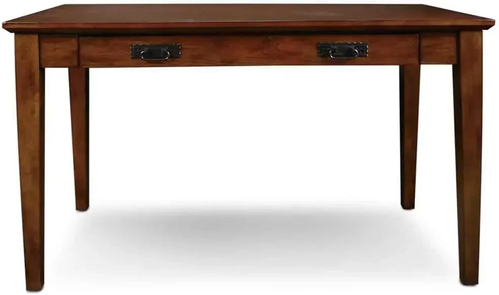 82400 Mission Writing Computer Desk with Drop Front Keyboard Drawer, for Home Office, Solid Wood, Mission Oak