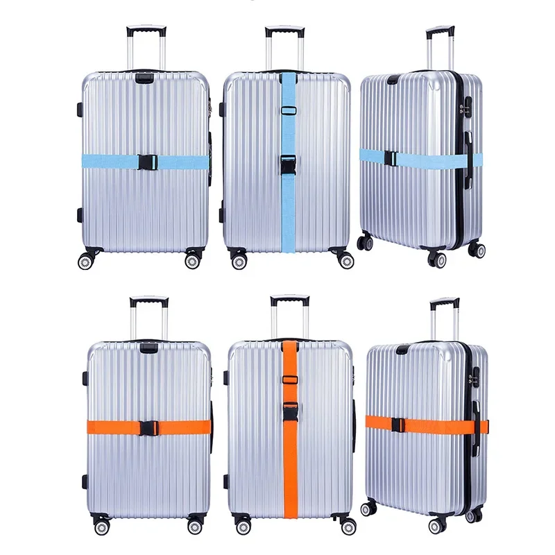 Adjustable Luggage Strap Travel Essential Accessories Suitcase Supplies Fixed Belt 2Pcs Cross Packing Straps 18-32 Inch Suitcase