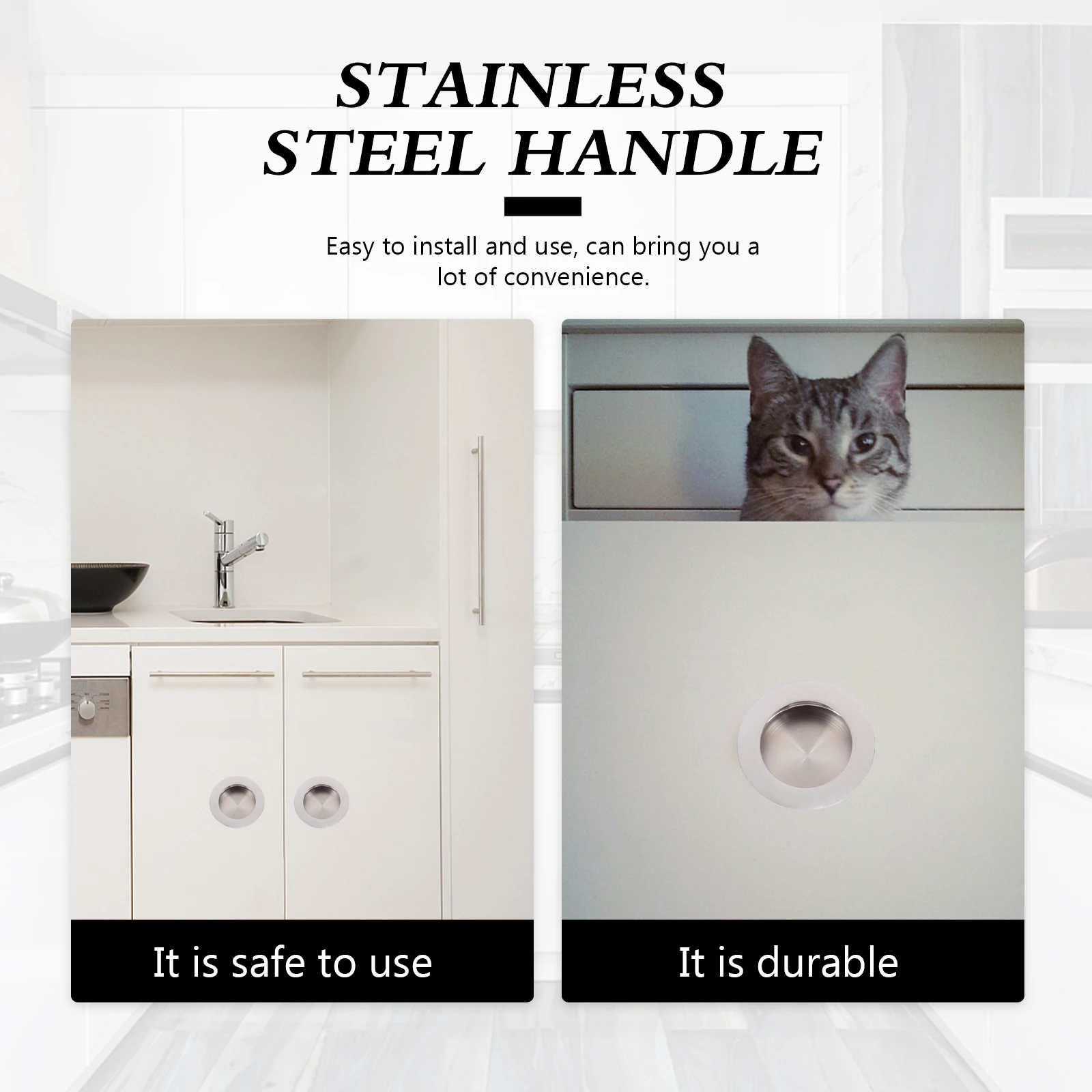 

Stainless Steel H Flush Door Wardrobe Pull Embedded Invisible Furniture Hardware Easy Install Practical Function Matching