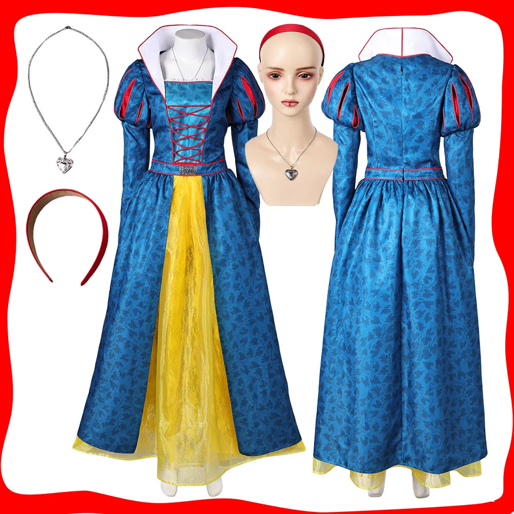 

Принцесса Снег Косплей Белые Женщины Фэнтези Синее Платье Повязка на Голову Костюм Наряды для Женщин Девушки Юбка Хэллоуин Карнавальный Костюм