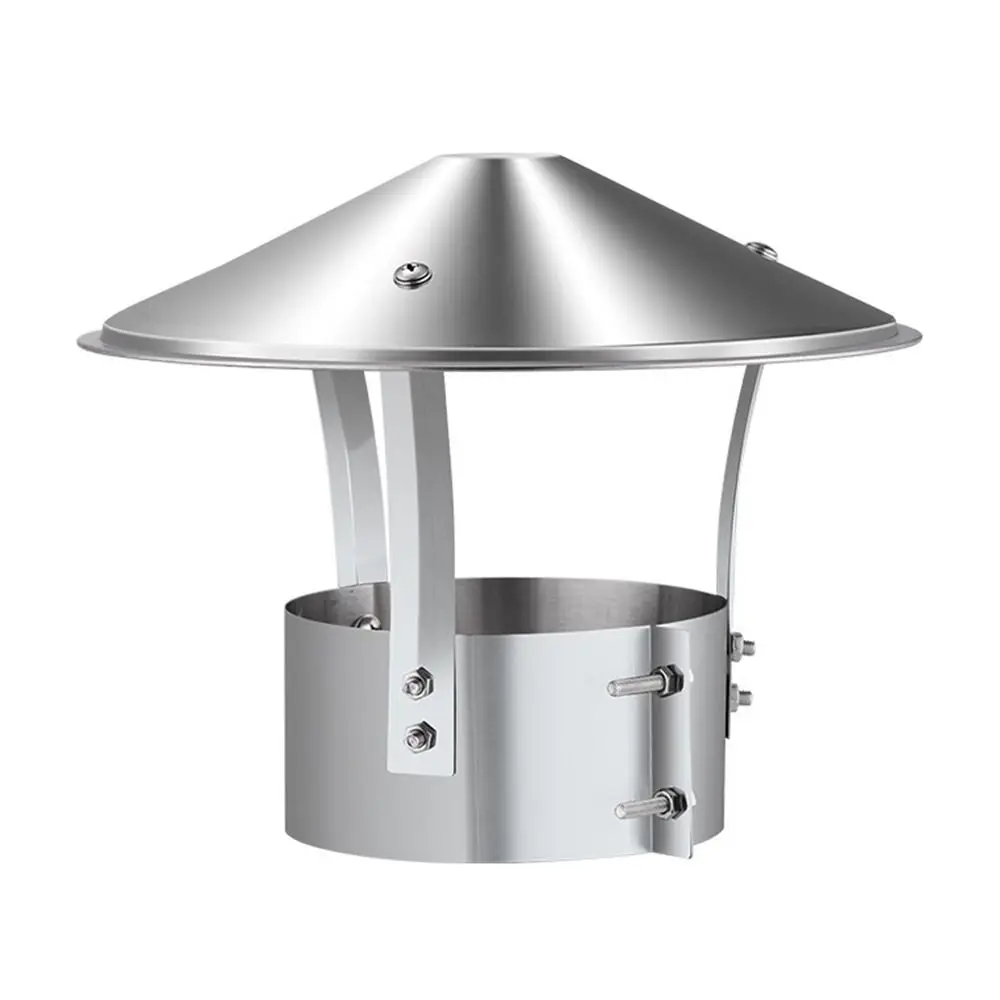 Durable 75-160mm tapa de lluvia ventilada cubierta protectora de tubo de estufa de acero inoxidable tapa de tubo de lluvia capó de escape de chimenea