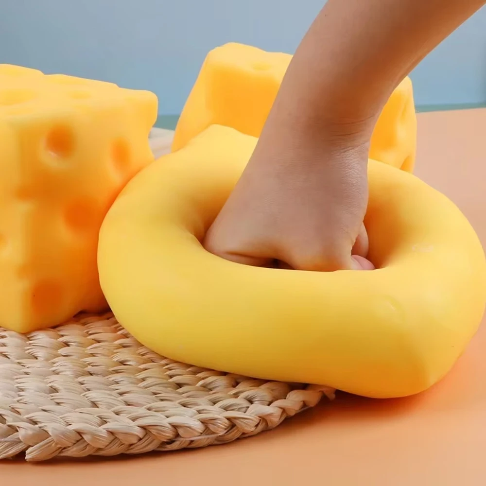 Extra Large Size Cheese Fidget Toy Slow Rebound Shapeable Venting Ball Realistic Giant Squeeze Toys Home Decorations for Adult