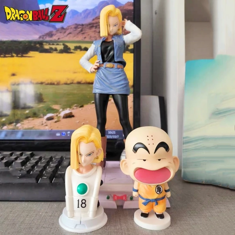 29cm Dragon Ball Z Anime Figures Dbz Android 18 Two Head Action Figurine Pvc Statue Model Collectible Decoration Kid Gifts Toys