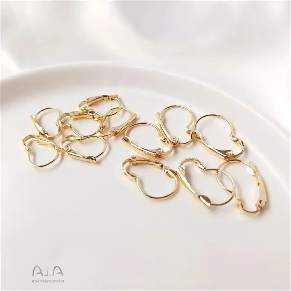 

14K Genuine Gold French Style Earring Hook, Spring Ear Hook DIY, Paired with Earrings, Handcrafted Earring Accessories E030