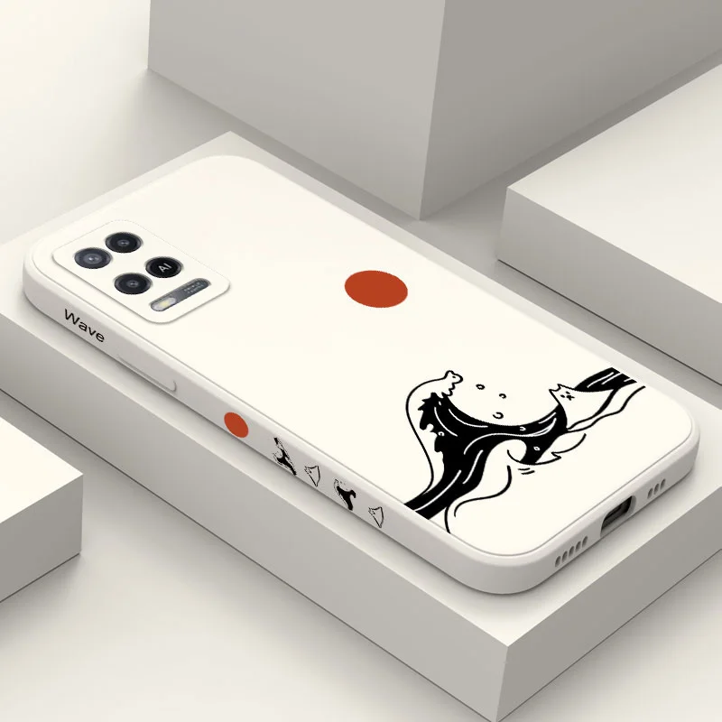 

Ocean Wave Cat Case For OPPO A54 A74 A55 A57 A77 A78 A96 A76 A16 A15 A95 A94 A83 A53 A72 A52 A9 A5 A12 A31 2020 S 4G 5G Cover