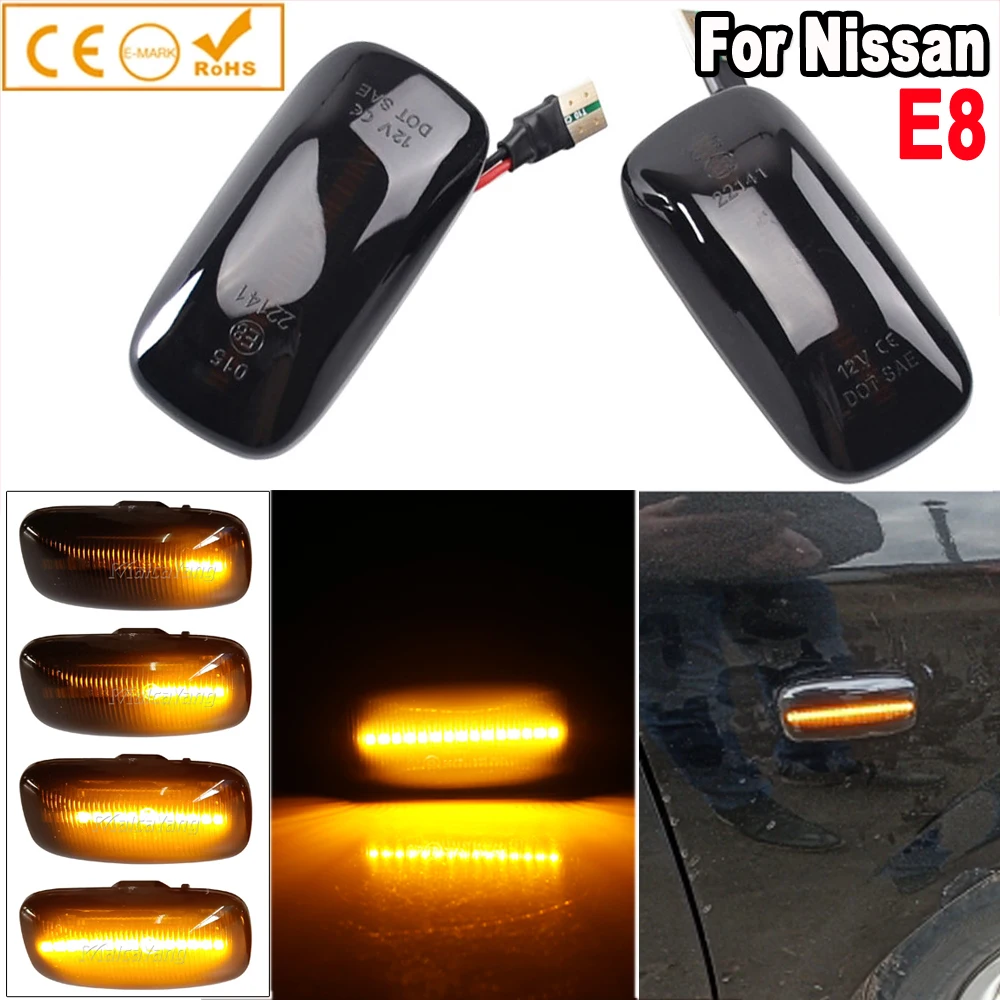 2X для Infiniti G20 Nissan Renault Samsung, боковой габаритный указатель, динамический последовательный мигающий индикатор, светодиодный указатель поворота 2X для Infiniti G20 Nissan Renault Samsung, боковой габаритный указатель, динамический последовательный мигающий индикатор, светодиодный указатель поворота