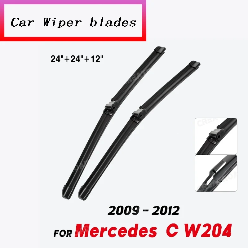 

Wiper Front & Rear Wiper Blades Set For Mercedes Benz C Class W204 2009 - 2012 Windshield Windscreen Window 24"+24"+12"