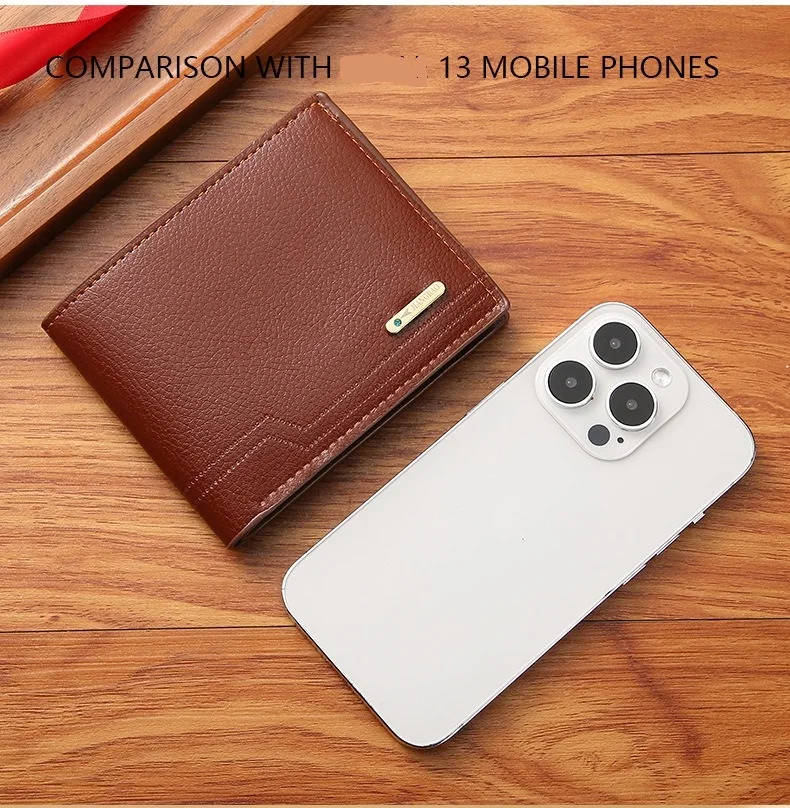 Classic Leather Wallet For Men Fashion Short Slim ID Photo Credit Card Holder Purse Business Man Wallets Money Clip Male