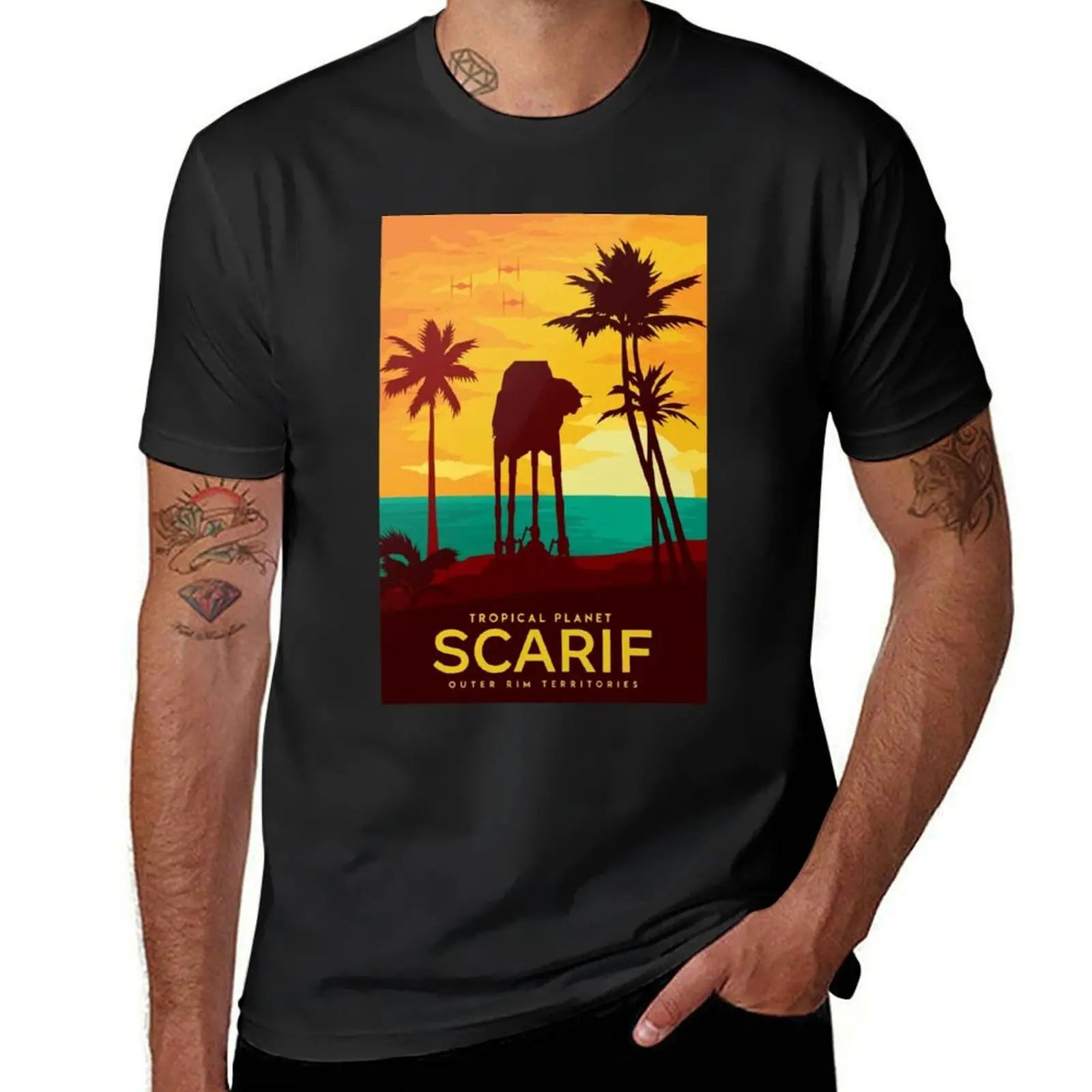 Scarif Reise T-Shirt Bluse Schwergewichte schlichte weiße T-Shirts Männer