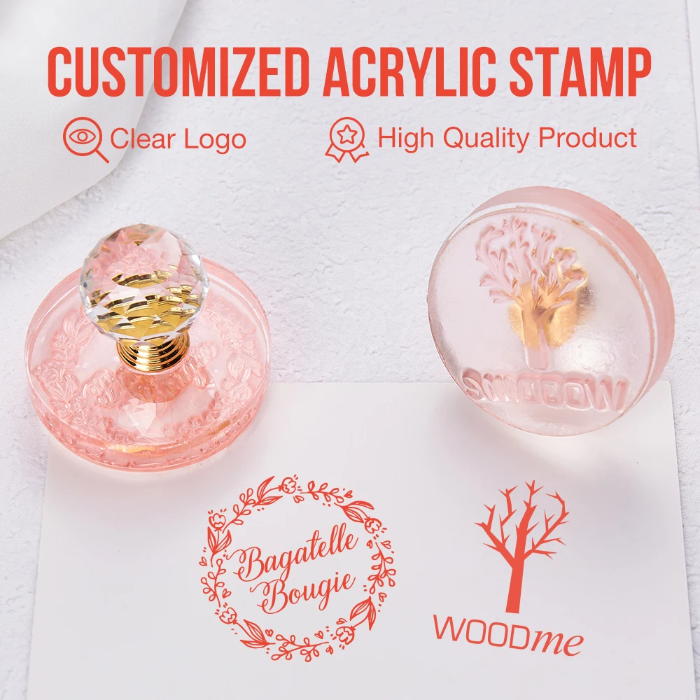 Custom Wedding Stamp Acrylic Weddding Seal Stamp Personalized Logo For Invitation Party Decoration Stamps or Scrapbooking