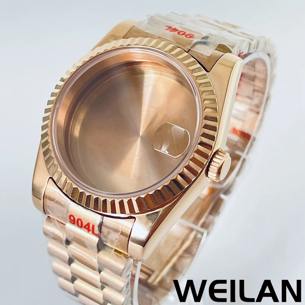 

36mm 40mm Suitable For NH34, NH35, NH36, NH70，NH72，ETA 2824，PT5000 Case With Presidential Bracelet Sapphire Glass Crystal
